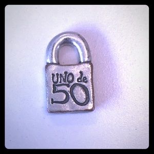 Rare Uno de 50 LARGE sterling padlock charm